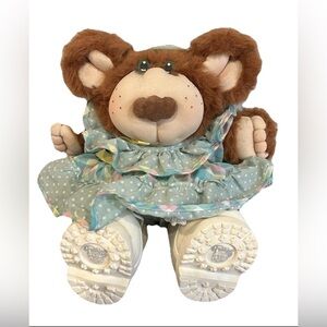 Vintage Furskins Junie Mae Teddy Bear Doll Stuffed Toy Xavier Roberts 14" 80s